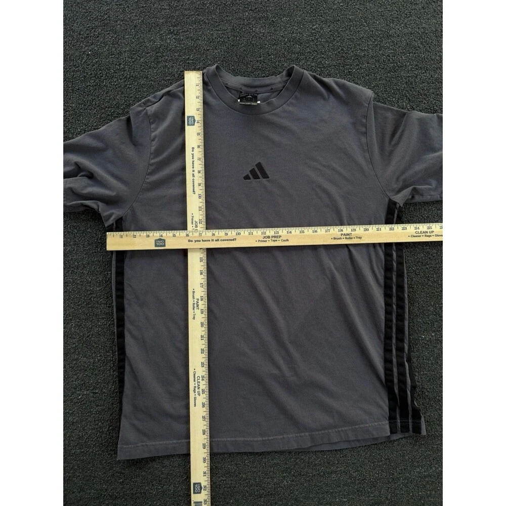 Adidas Men’s XL Gray 3-Stripe Short Sleeve T-Shirt Tee Athletic Casual